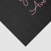Papier Mousseline Tout nom | Script rose modifiable Cool sur noir (Détail)