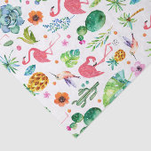 Papier Mousseline Toutes les choses Tropical & Flamants roses roses  (Détail)
