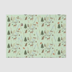 Papier Mousseline Toutes les occasions Bois Animaux Plante Sage Gree