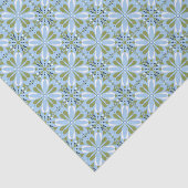 Papier Mousseline Toutes les occasions Scandinave Bleu Olive Vert Fl (Détail)