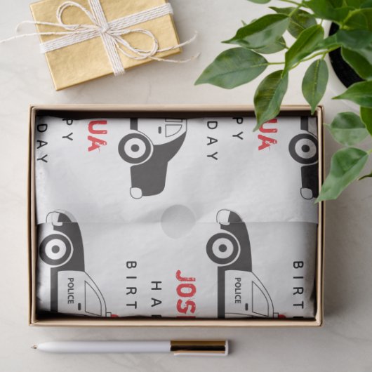 Papier Mousseline Toy Police Car Custom (Cadeau)