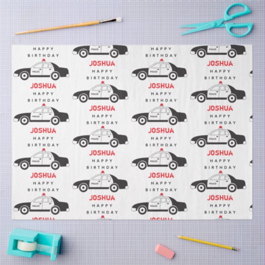 Papier Mousseline Toy Police Car Custom (Artisanat)