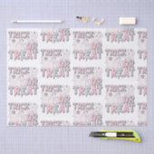 Papier Mousseline Trace ou traiter les fantômes mignons Halloween bl (Artisanat)