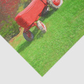 Papier Mousseline Tracteur agricole Red Green Pays Automne Citrouill (Détail)