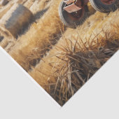 Papier Mousseline Tracteur sur le paysage agricole n° 1 - découpage  (Détail)