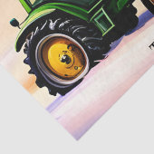 Papier Mousseline Tracteur vert et grange rouge (Détail)