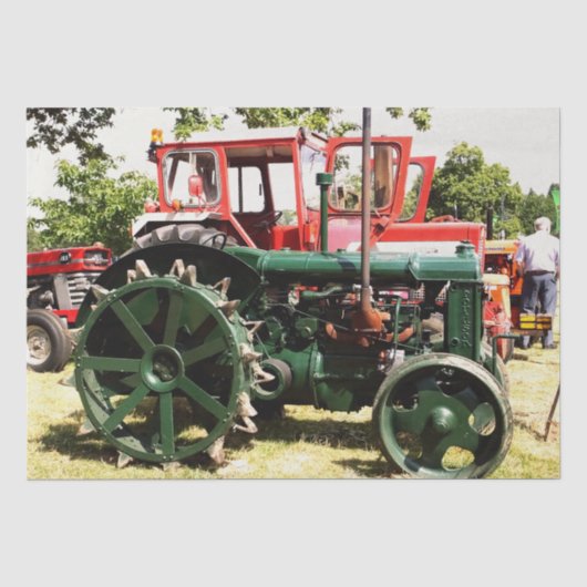 Papier Mousseline TRACTEURS vintages (Recto)