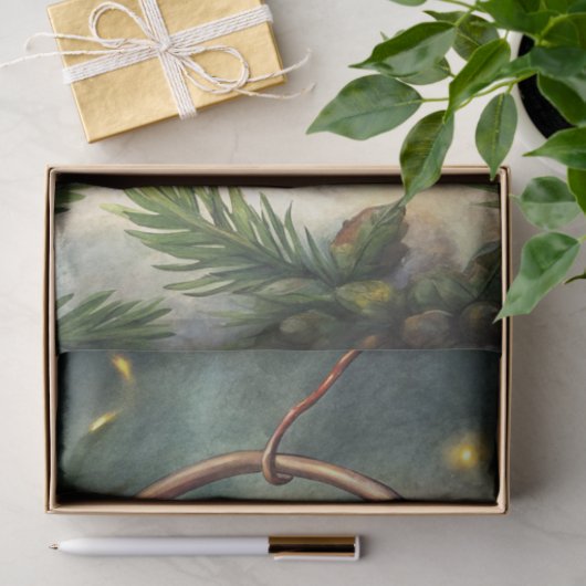 Papier Mousseline Traditional Christmas lantern holly tissue paper (Cadeau)