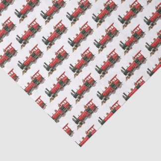 Papier Mousseline Train à vapeur rouge
