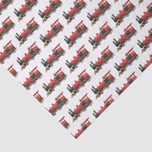 Papier Mousseline Train à vapeur rouge  (Détail)