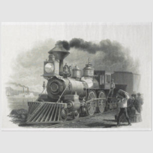 Papier Mousseline Train à vapeur vintage