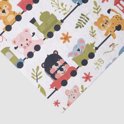 Papier Mousseline Train animal bébé (Détail)