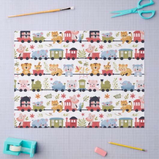 Papier Mousseline Train d'animaux bébé (Artisanat)
