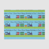 Papier Mousseline Train de Choo Choo d'anniversaire (Recto)