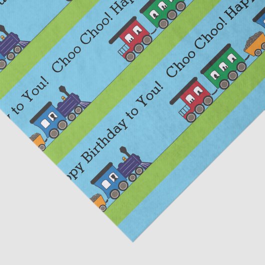 Papier Mousseline Train de Choo Choo d'anniversaire (Détail)