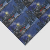 Papier Mousseline Train de Noël dans la neige (Détail)