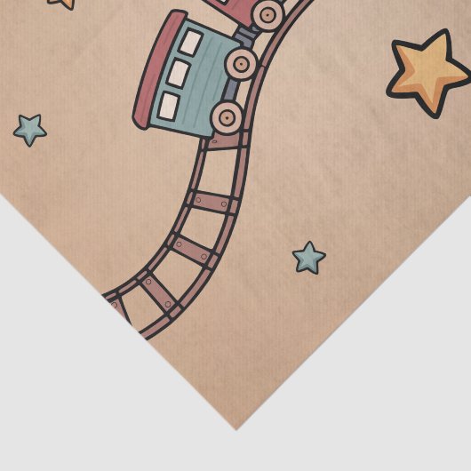 Papier Mousseline Train en bois (Détail)