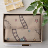 Papier Mousseline Train en bois (Cadeau)