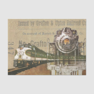 Papier Mousseline Train Locomotive vintage - Moteur à vapeur