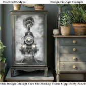Papier Mousseline Train Monochrome Steampunk Fun AA2 Découpage