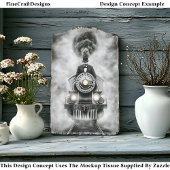 Papier Mousseline Train Monochrome Steampunk Fun AA2 Découpage