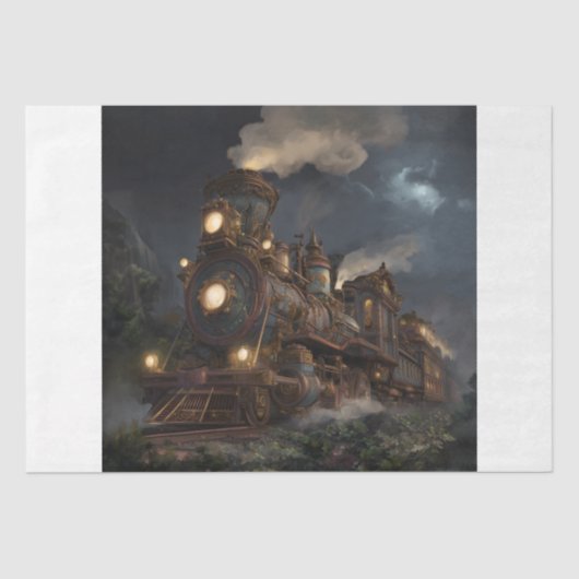 Papier Mousseline Train Steampunk (Recto)