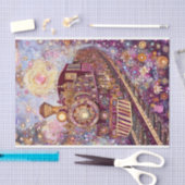 Papier Mousseline Train Whimsical Steampunk, Mosaic DH5L Découpage (Artisanat)