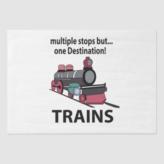 Papier Mousseline Trains multiples arrêts mais une destination Train (Recto)