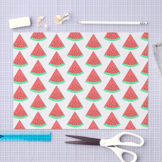 Papier Mousseline Tranche de pastèque (Artisanat)