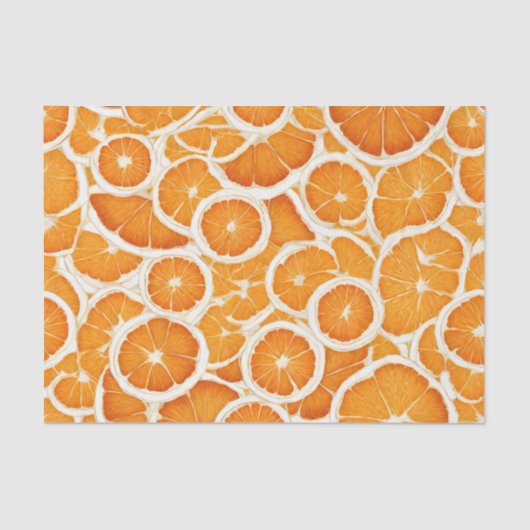 Papier Mousseline Tranches de fruits orange (Recto)