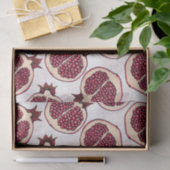 Papier Mousseline Tranches de grenade sur blanc (Cadeau)