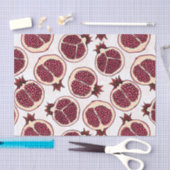 Papier Mousseline Tranches de grenade sur blanc (Artisanat)
