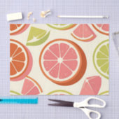Papier Mousseline Tranches de pamplemousse orange citron vert vibran (Artisanat)