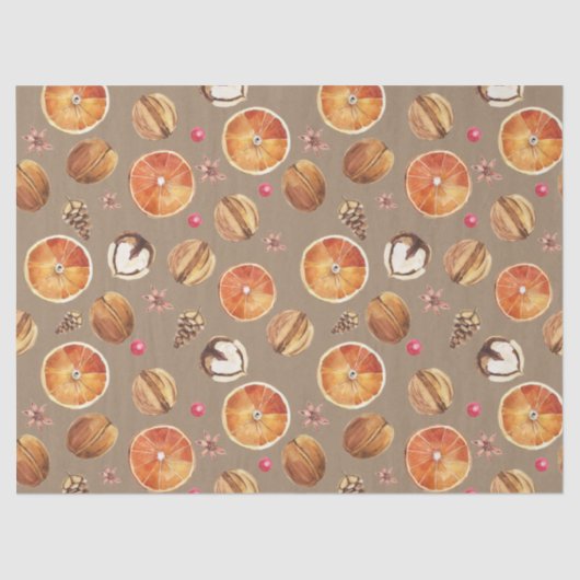 Papier Mousseline Tranches d'orange séchées Rustiques Kraft Épices e (Recto)