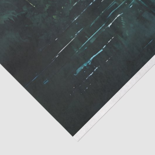 Papier Mousseline Tranquil Tropical Landscape with Elephant (Détail)