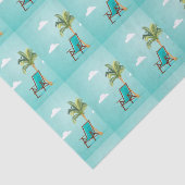 Papier Mousseline Transat de plage et palmier (Détail)