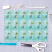 Papier Mousseline Transat de plage et palmier (Artisanat)