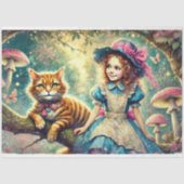 Papier Mousseline Tree of Tales Alice and Cheshire Cat Decoupage (Recto)
