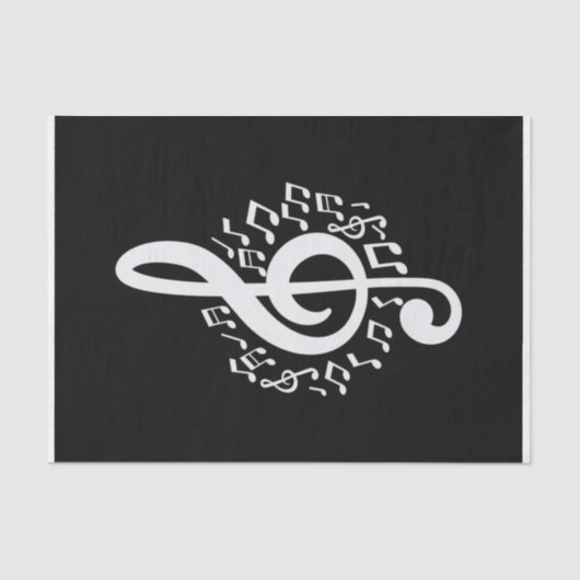 Papier Mousseline Tref Clef Tissu Papier Musique Dessin Découpage (Recto)