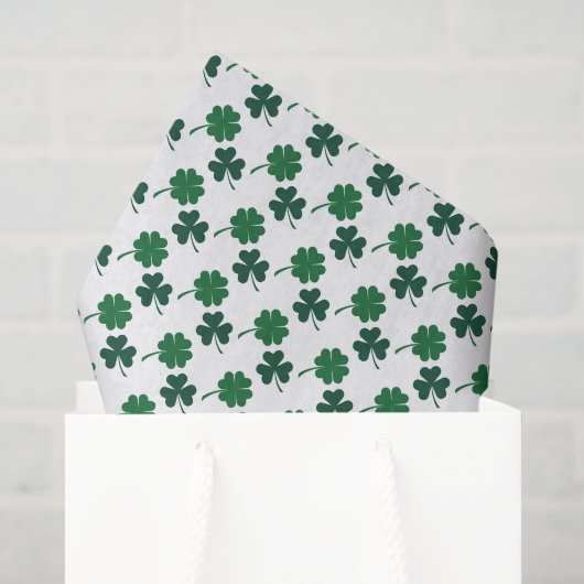 Papier Mousseline Trèfle de la Saint-Patrick trèfle à quatre feuille (Sac cadeau)