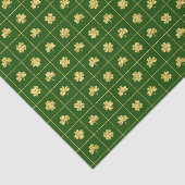 Papier Mousseline Trèfle doré quadrillé vert St-Patrick (Détail)