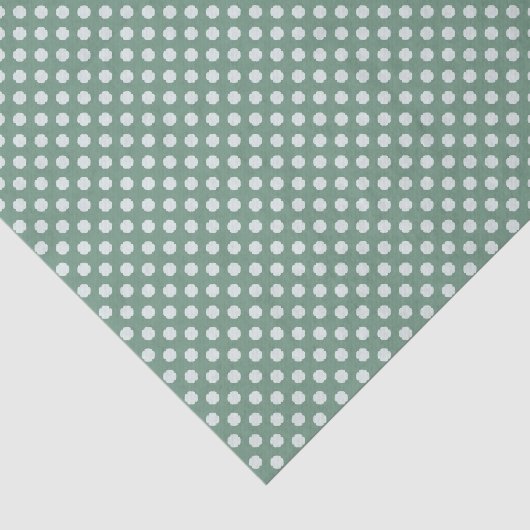 Papier Mousseline Trèfle Micro Point (Vert Clair Sur Vert) (Détail)