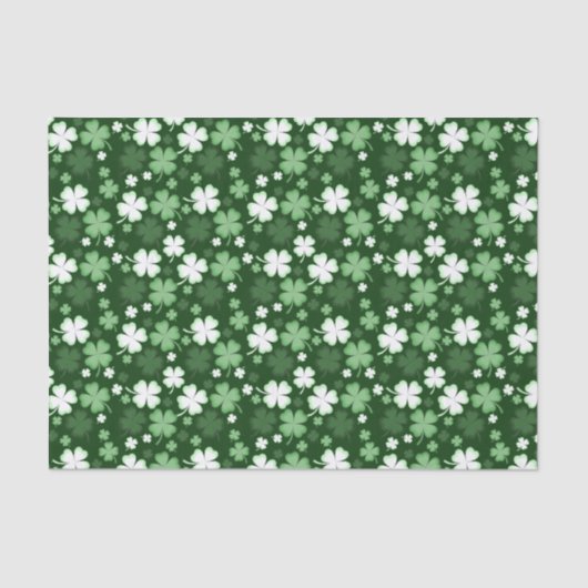 Papier Mousseline Trèfle vert, jour de la Saint-Patrick (Recto)