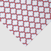 Papier Mousseline Trellis blanc et rouge, treillis, Quatrefoil (Détail)