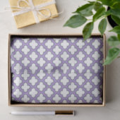 Papier Mousseline Trellis blanc et violet, treillis, Quatrefoil (Cadeau)