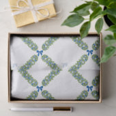Papier Mousseline Trellis Bleu Bow (Cadeau)