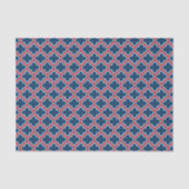 Papier Mousseline Trellis marocain bleu et rouge, treillis, Quatrefo (Recto)