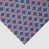 Papier Mousseline Trellis marocain bleu et rouge, treillis, Quatrefo (Détail)