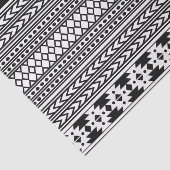 Papier Mousseline Trendy Aztec Tribal Print Geometric Motif (Noir) (Détail)