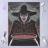 Papier Mousseline Trendy Spooky Halloween witch and Cauldron (Artisanat)